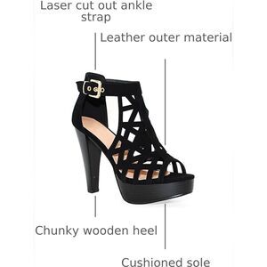 (R-4664) TrensUp Women's  Open Toe Ankle Strap Sandal – Western Bootie Sz 8